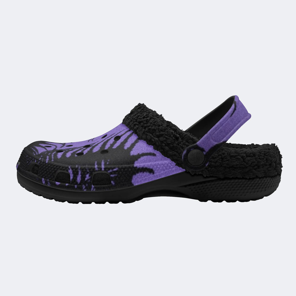 Gothic Purple Spider - Fur Lined Slippers/Sandals