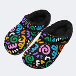 Playful Rainbow Swirl - Fur Lined Slippers/Sandals