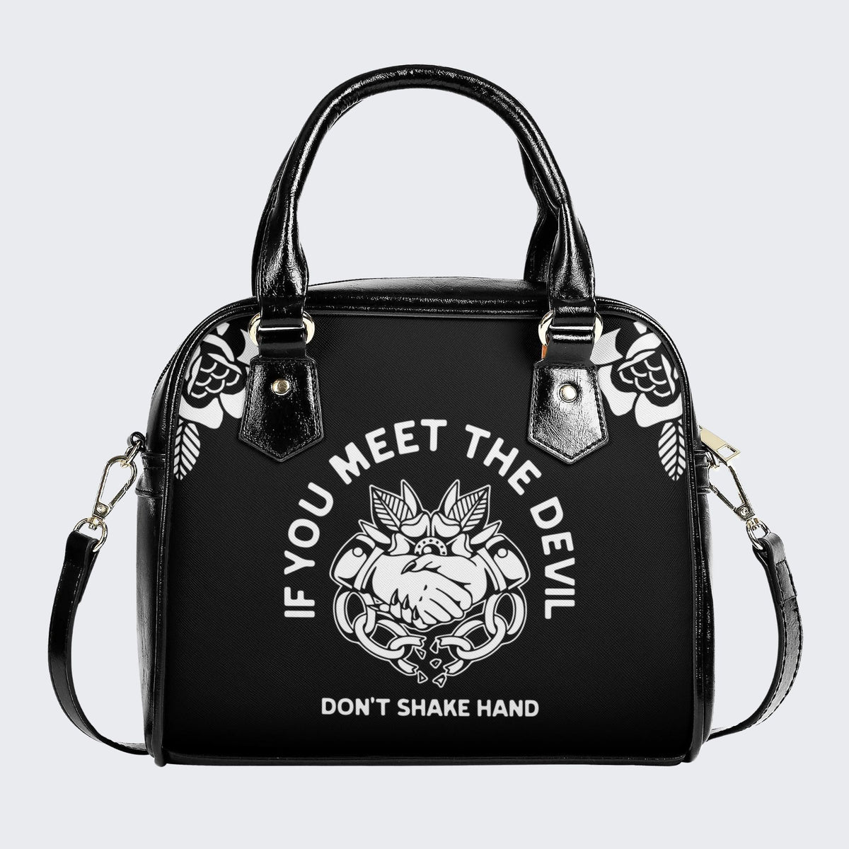 Don't Shake Hand - Leather Shoulder Handbag