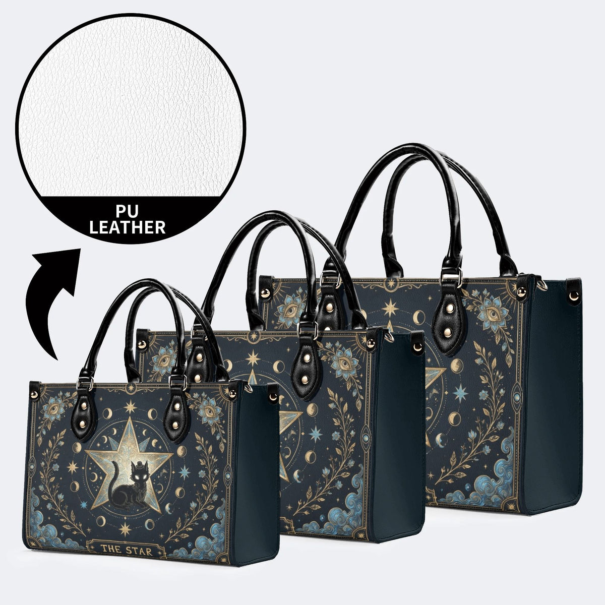 Black Cat Star Tarot Print Handbag Factory Direct Sales