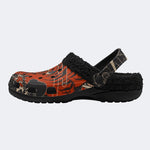Retro Ink Tiger Cloud - Fur Lined Slippers/Sandals