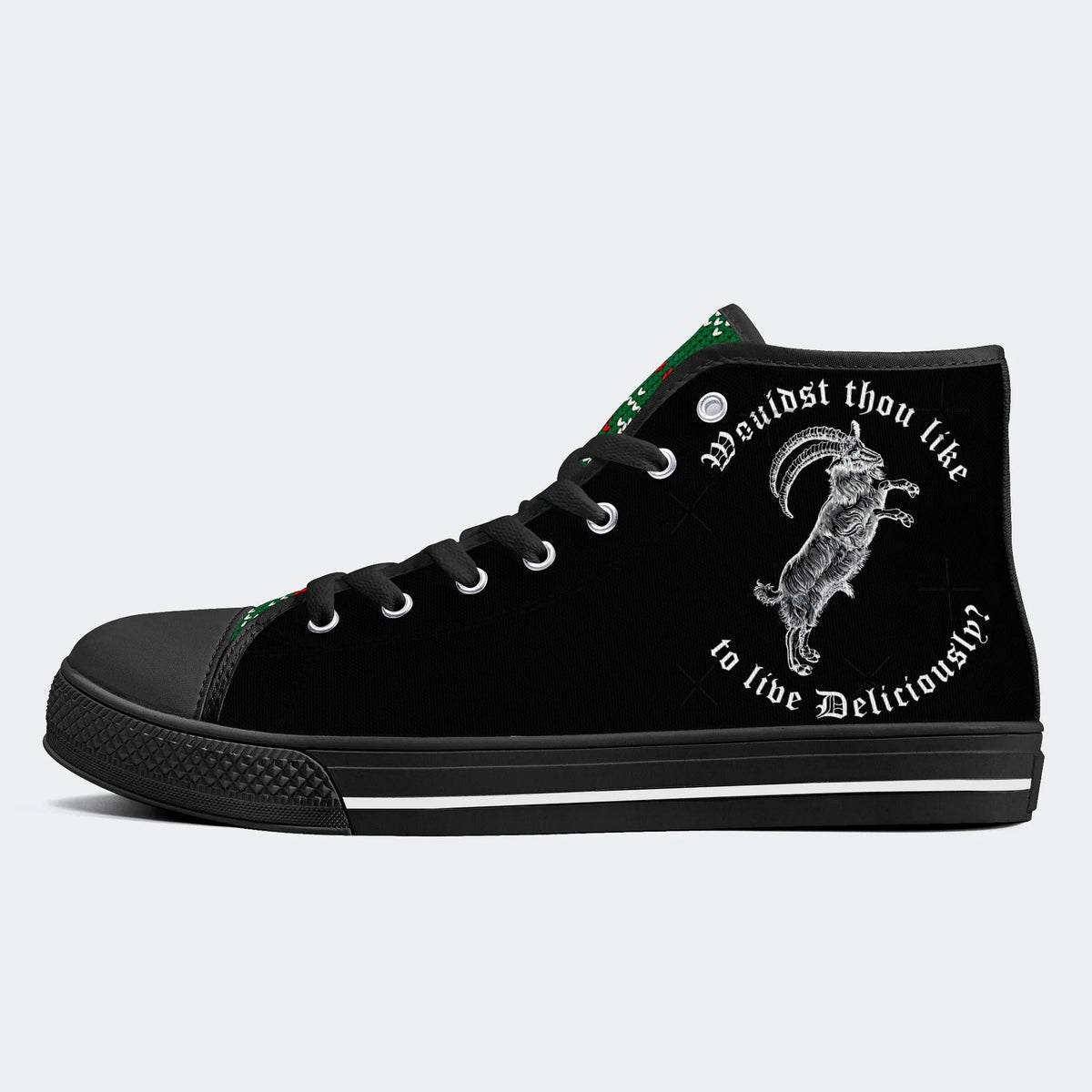 Unisex Metal Goat Print - High Top Canvas