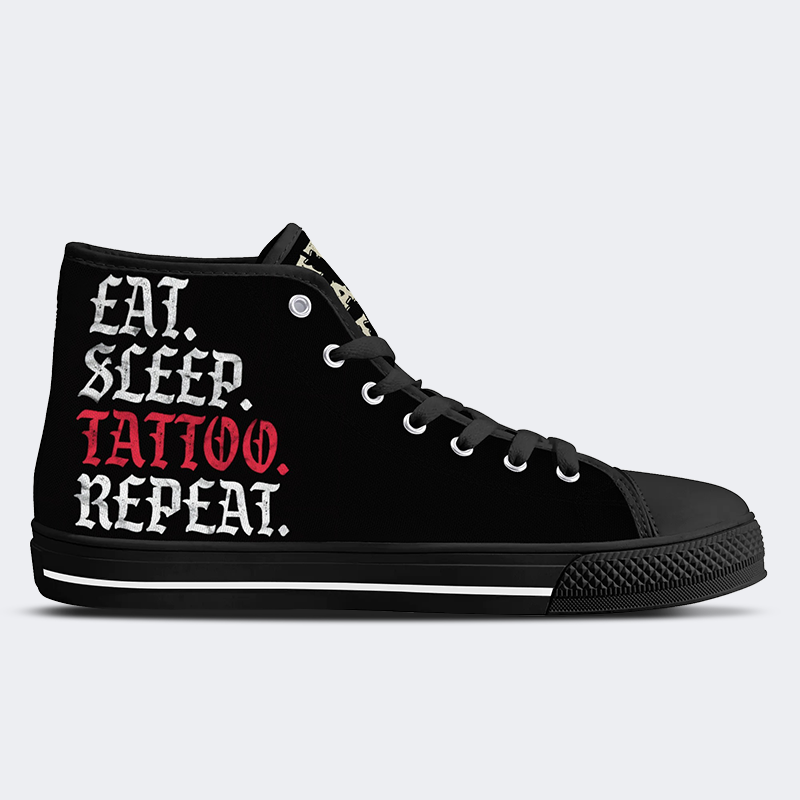 Unisex My Mon Hates My Tattoos Print - High Top Canvas