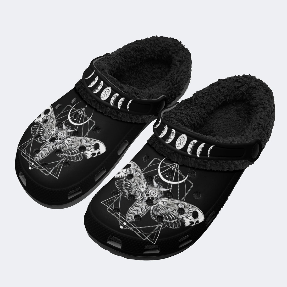 Surreal Death Moth - Fur Lined Slippers/Sandals