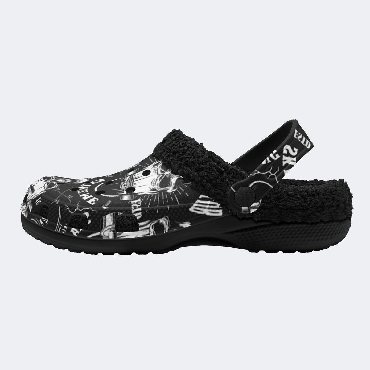 Gothic Punk Skate Art - Fur Lined Slippers/Sandals