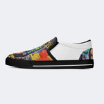 Unisex Retro Graffiti Art Print - Slip On Shoes