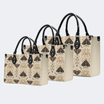 Moths Pattern Print - Leather Handbag