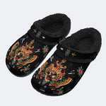 Traditional Tiger Print - Removable Fur Lined Slippers/Sandals