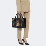 Skeleton Snake Print - Leather Handbag