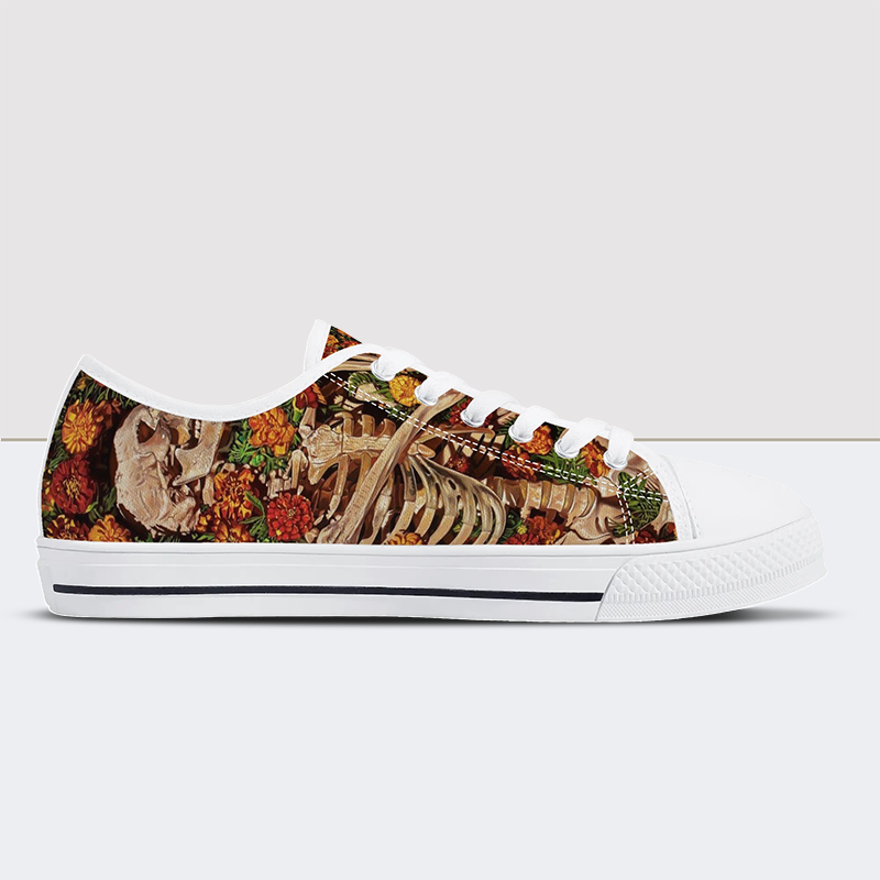 Marigold Skull Low Top Canvas Shoes