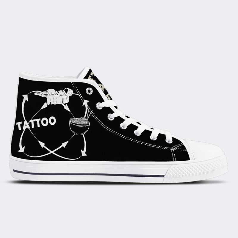 Unisex Tattoos Print - High Top Canvas