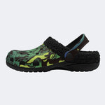 Toxic Green Skull - Fur Lined Slippers/Sandals