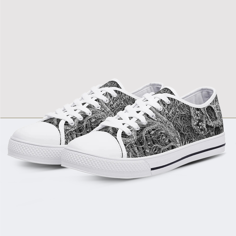 Cover for Caecus Skull Low Top Canvas Shoes