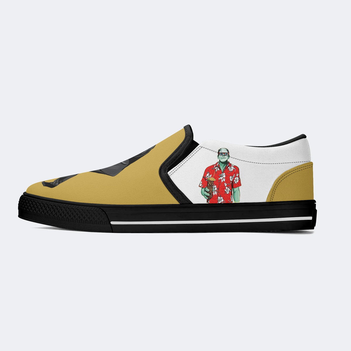 Pulp Frankenstein Halloween Print - Slip On Shoes