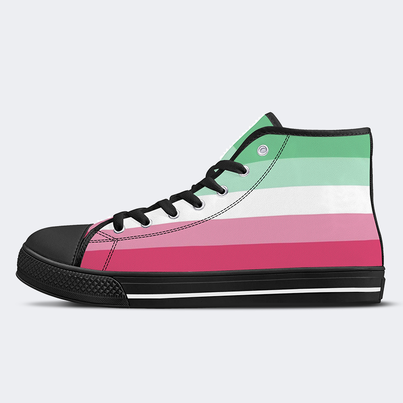 Abrosexual Pride Flag High Top Canvas Shoes