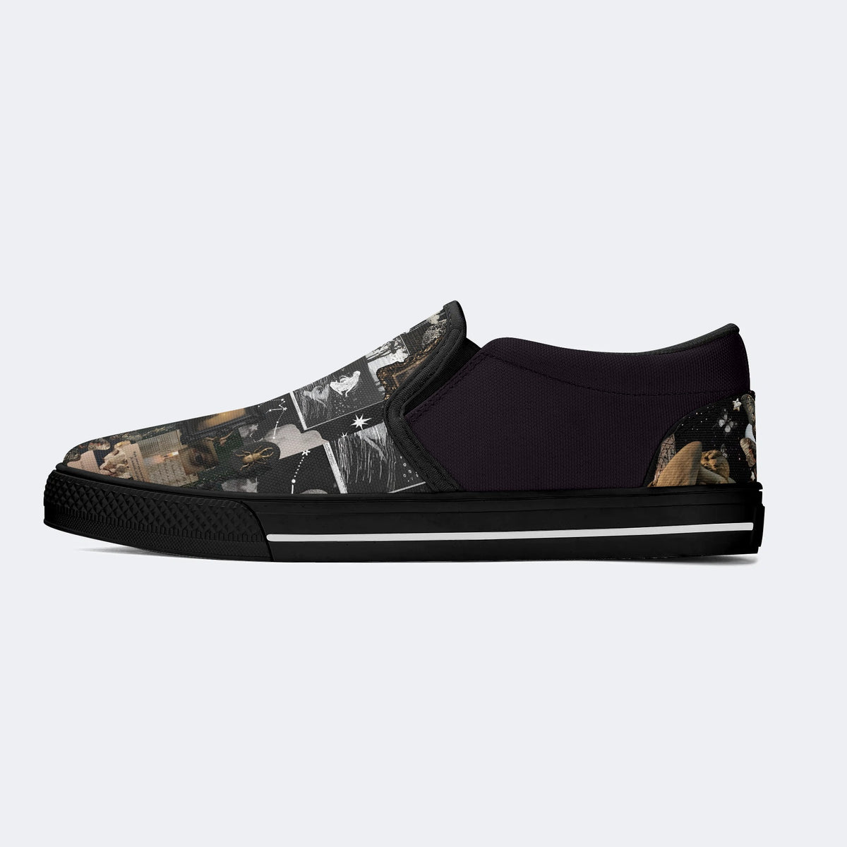 Horror Collage Print - Slip On Shoes