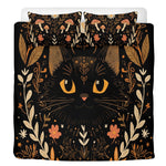 Boho Occult Black Cat - Three Piece Bedding Set