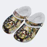 Halloween Pop Art Illustration Printed - Fur Lined Slippers/Sandals