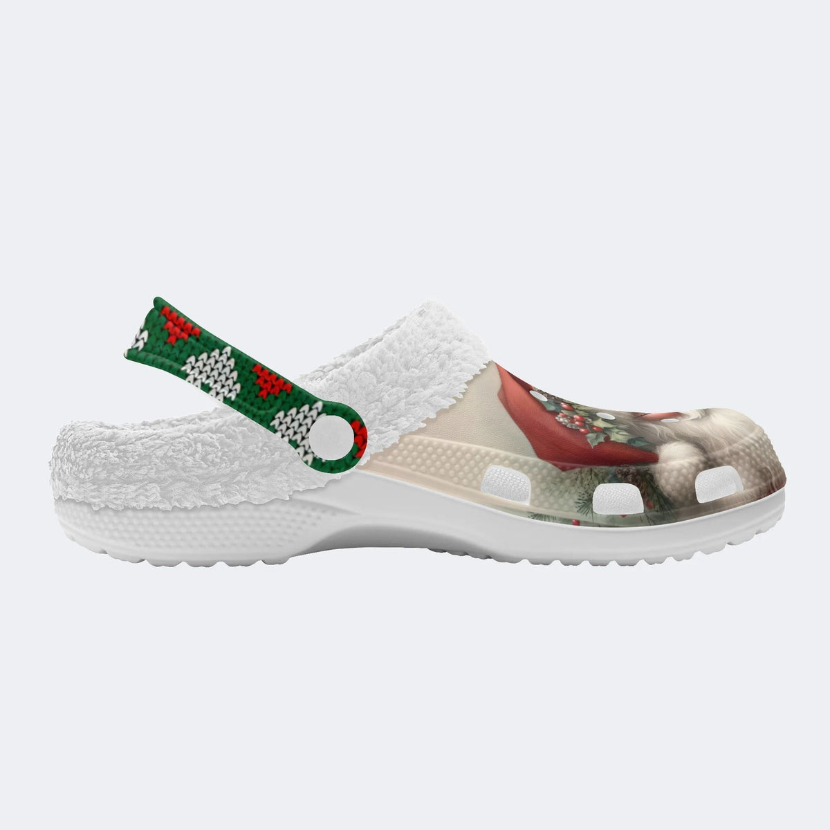 Funny Santa Claus Print - Fur Lined Slippers/Sandals