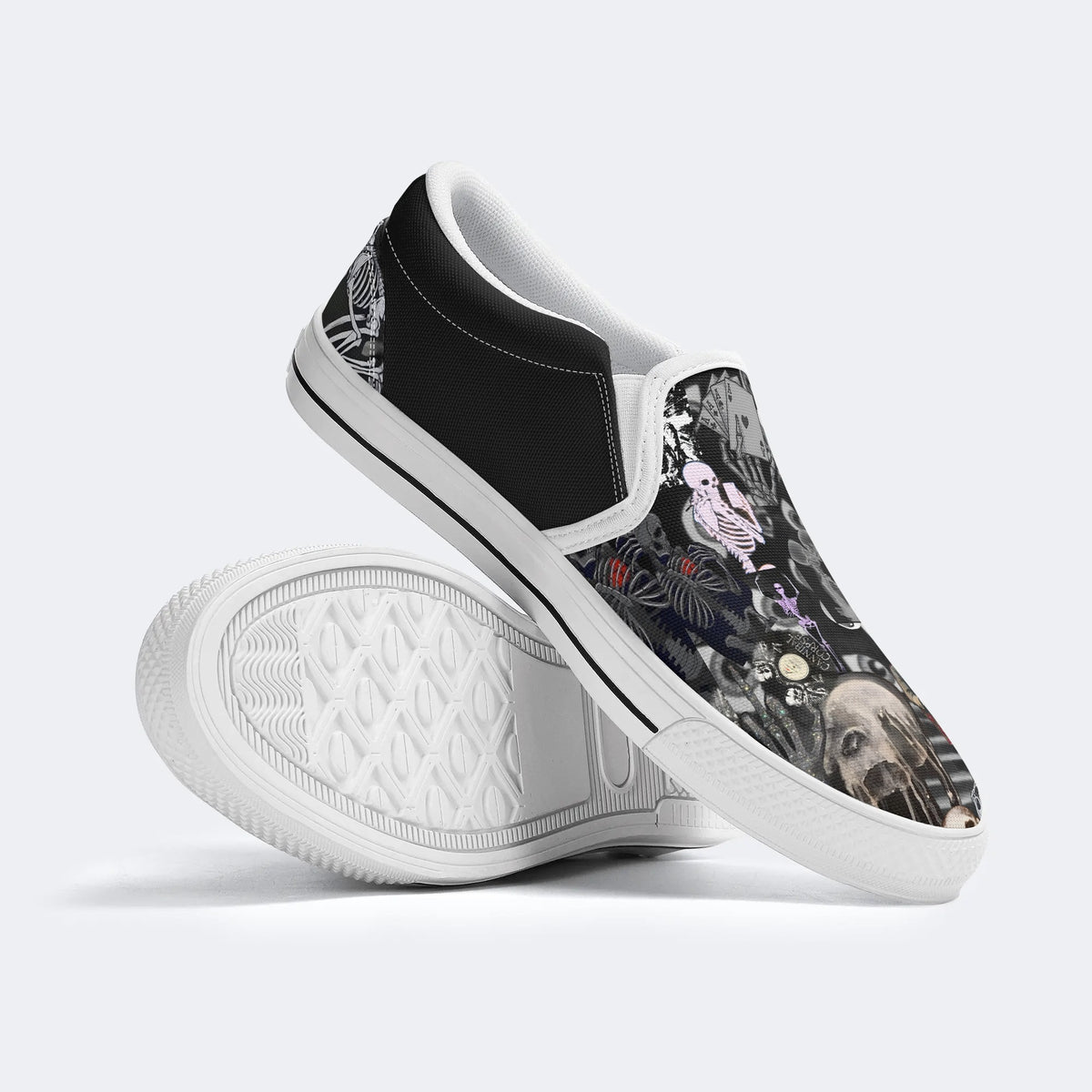 Horror Collage Print - Slip On Shoes