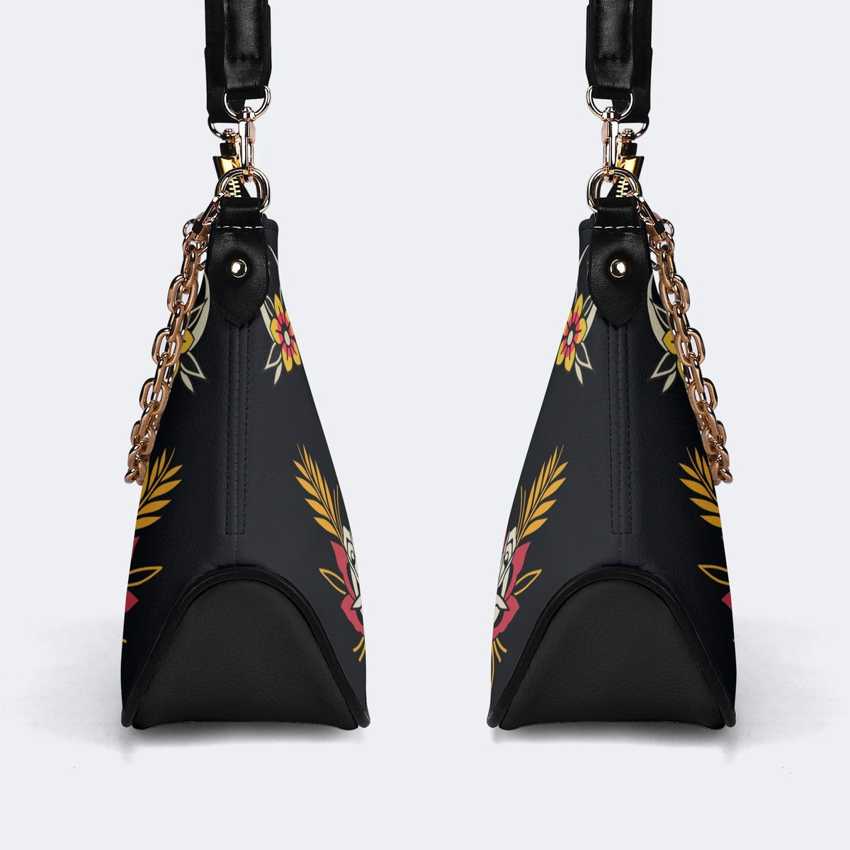 Vintage Eagle Print - Leather Crossbody Bag