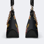 Vintage Eagle Print - Leather Crossbody Bag