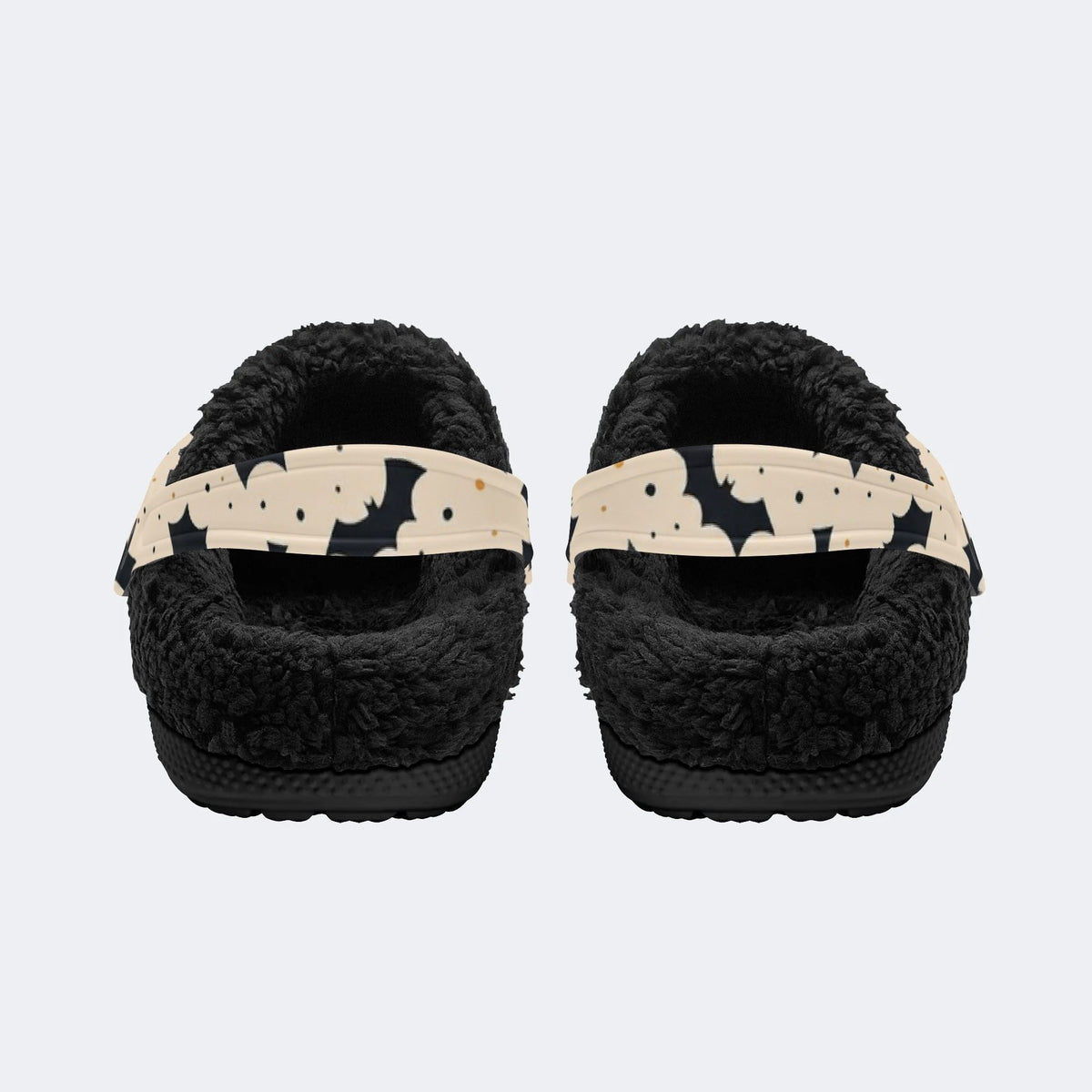 Spooky Bat Pattern - Fur Lined Slippers/Sandals