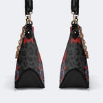 Classic Death Moth Print - Leather Crossbody Bag