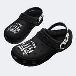 Gothic Ghost Silhouette - Fur Lined Slippers/Sandals