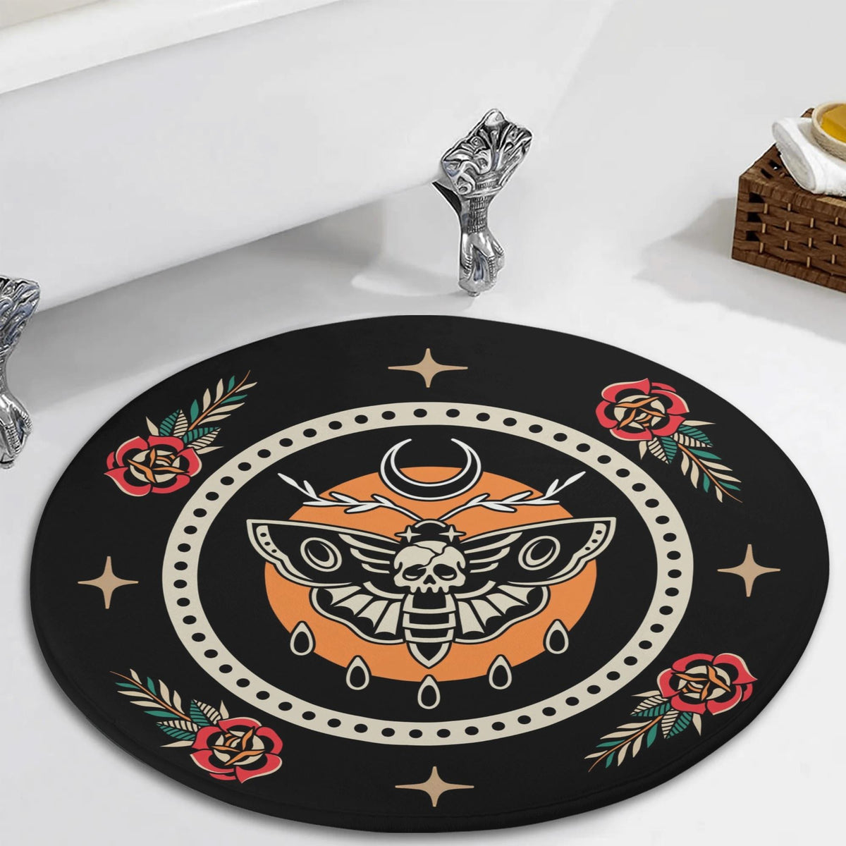 Death Moth Vintage Print - Floor Mat