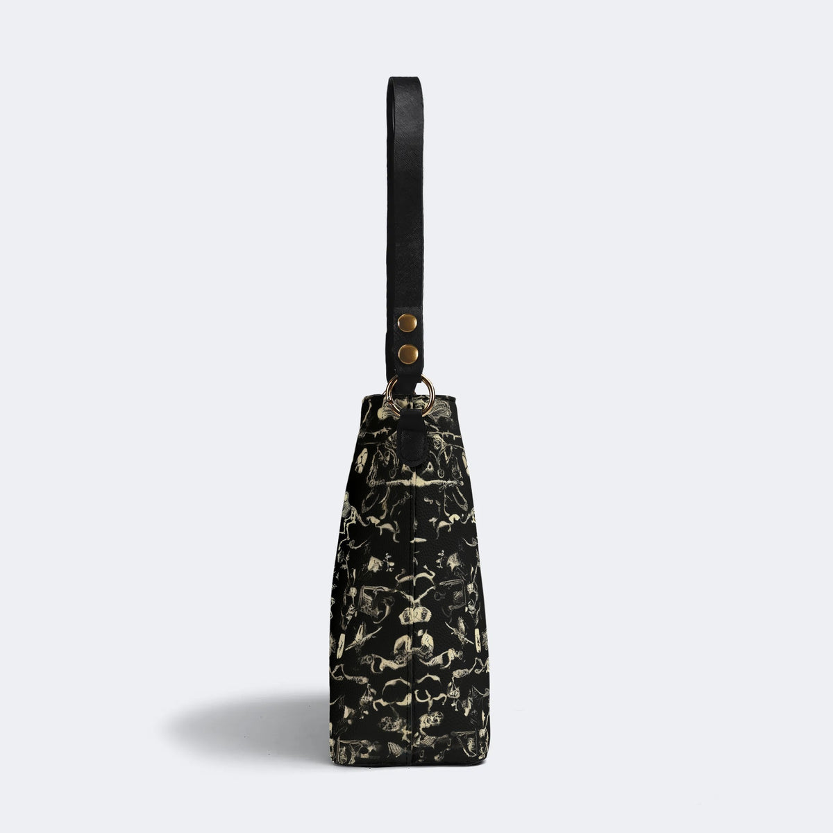 Dark Cottagecore Forest Animal Bones Print - Bucket Bag