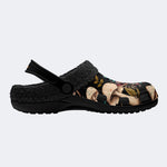 Moth Floral Mushroom Print - Removable Fur Lined Slippers/Sandals