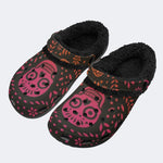 Floral Sugar Skull - Fur Lined Slippers/Sandals
