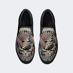 Unisex Retro Skull Graphic Print - Slip On Shoes