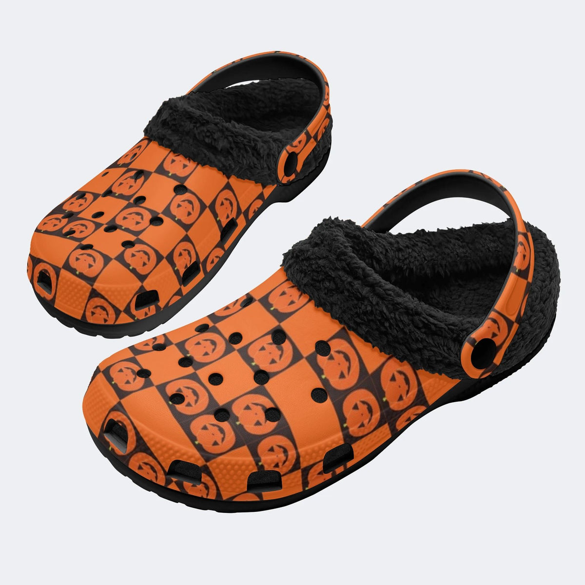 Gothic Jack Lantern - Fur Lined Slippers/Sandals