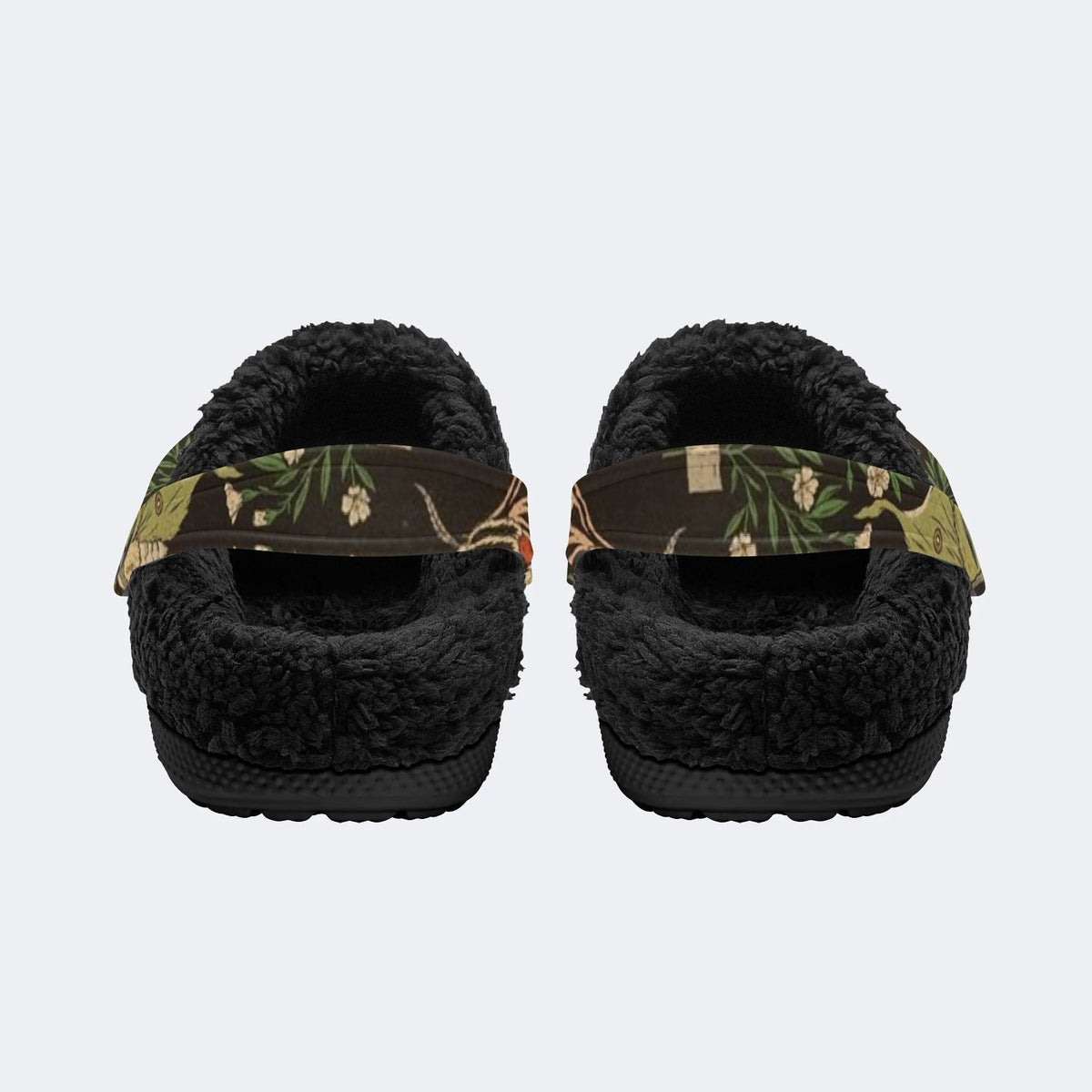 Retro Moth Flower - Fur Lined Slippers/Sandals