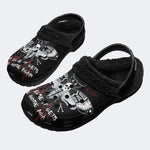 Surreal Death Moth Print - Fur Lined Slippers/Sandals