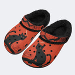 Halloween Moon Cat - Fur Lined Slippers/Sandals