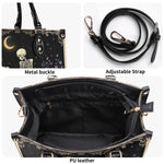 Skeleton Reading A Book Among Flowers - Leather Handbag