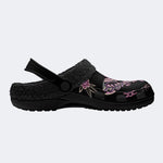 Purple Death Moth Print- Fur Lined Slippers/Sandals