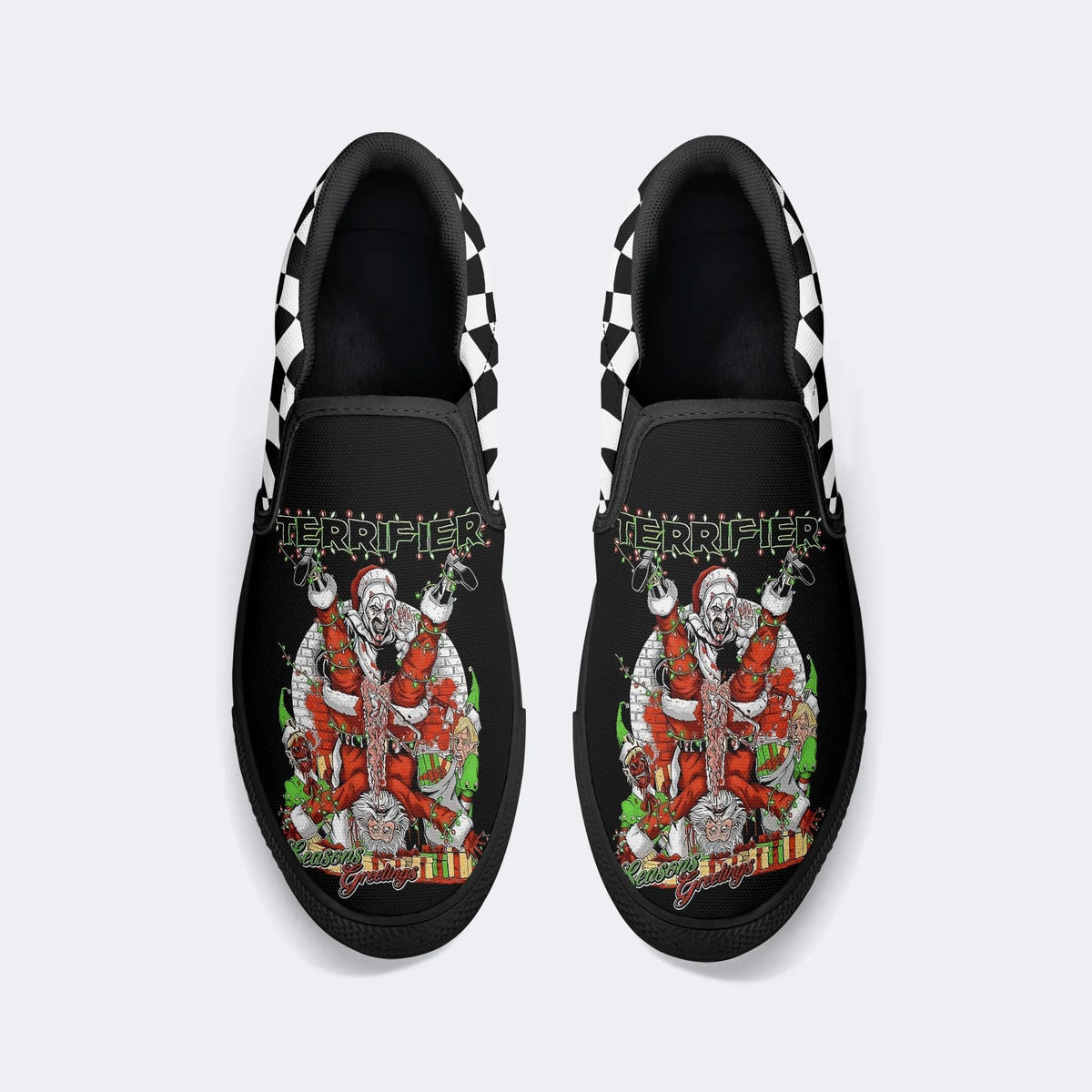 Horror Santa Claus Ghostface Print - Slip On Shoes