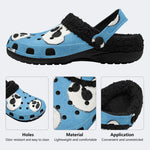 Blue Cute Skulls - Fur Lined Slippers/Sandals