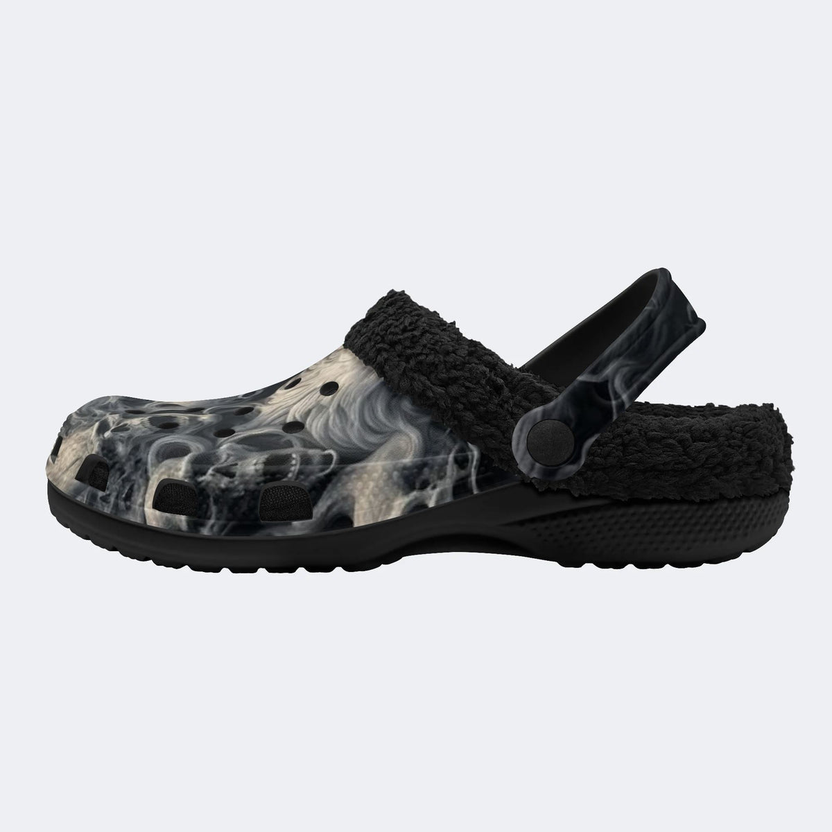 Smoke Skull - Fur Lined Slippers/Sandals