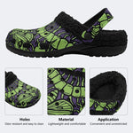 Moth Bug Print - Fur Lined Slippers/Sandals