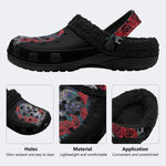 Vintage Tattoo Skull - Fur Lined Slippers/Sandals