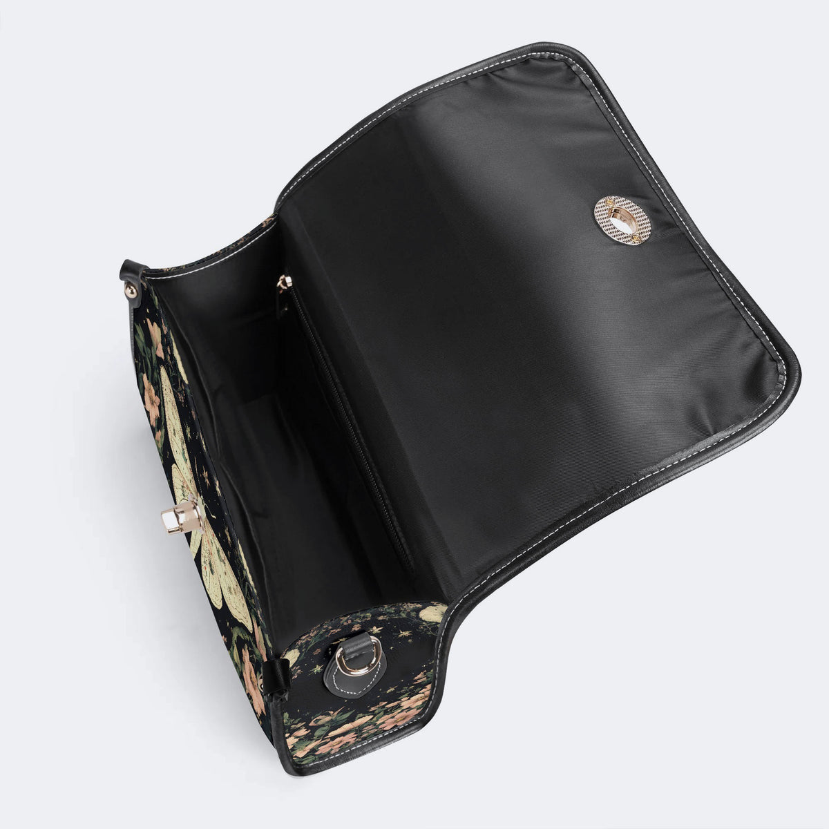 Moth In The Flower Bush - Leather Satchel Bag