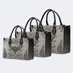 Vintage Death Moth Print - Leather Handbag
