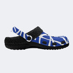 Blue Punk Graffiti - Fur Lined Slippers/Sandals