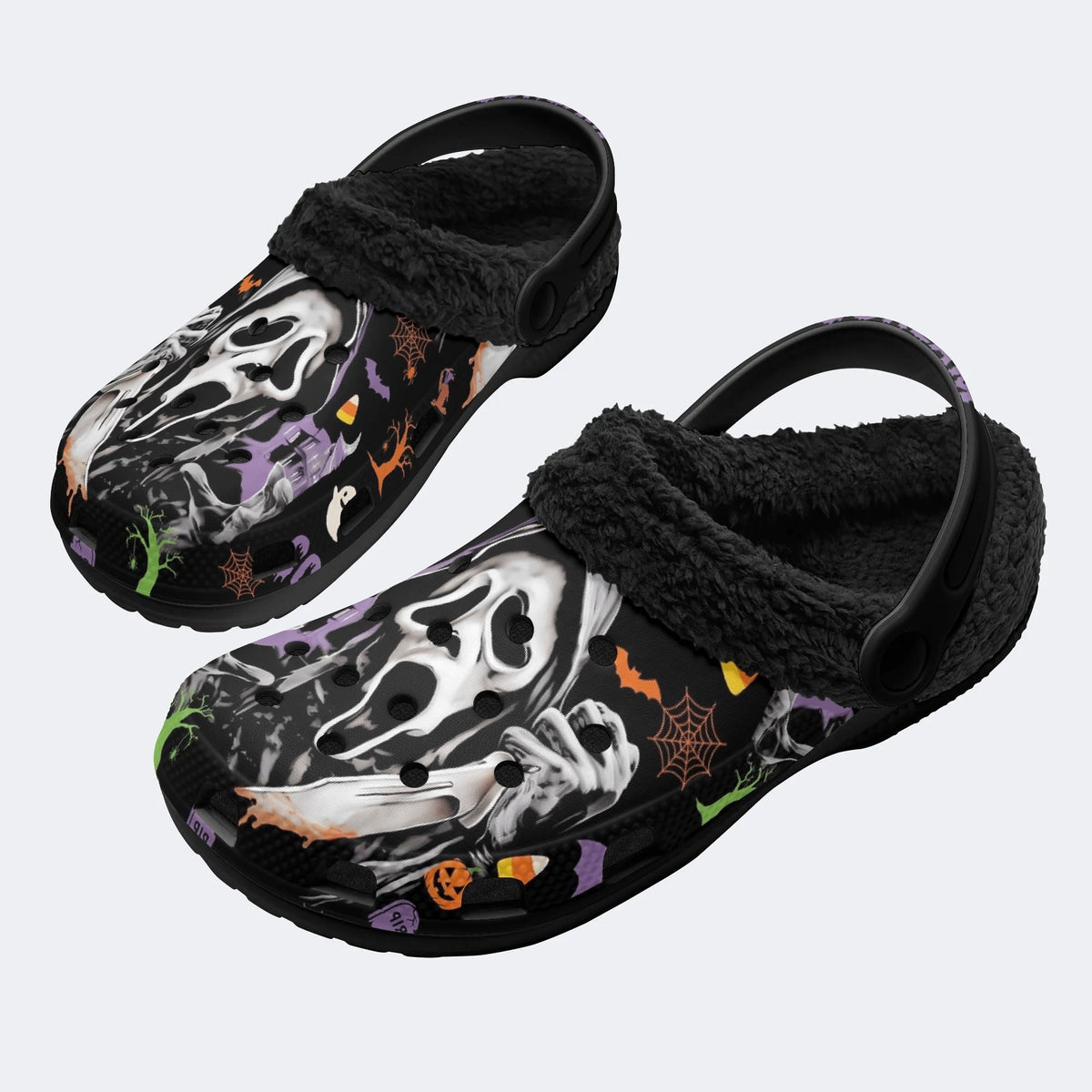 Horror Ghost Face - Fur Lined Slippers/Sandals