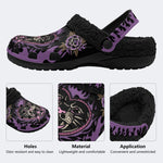 Rose Flame Panther Print - Removable Fur Lined Slippers/Sandals